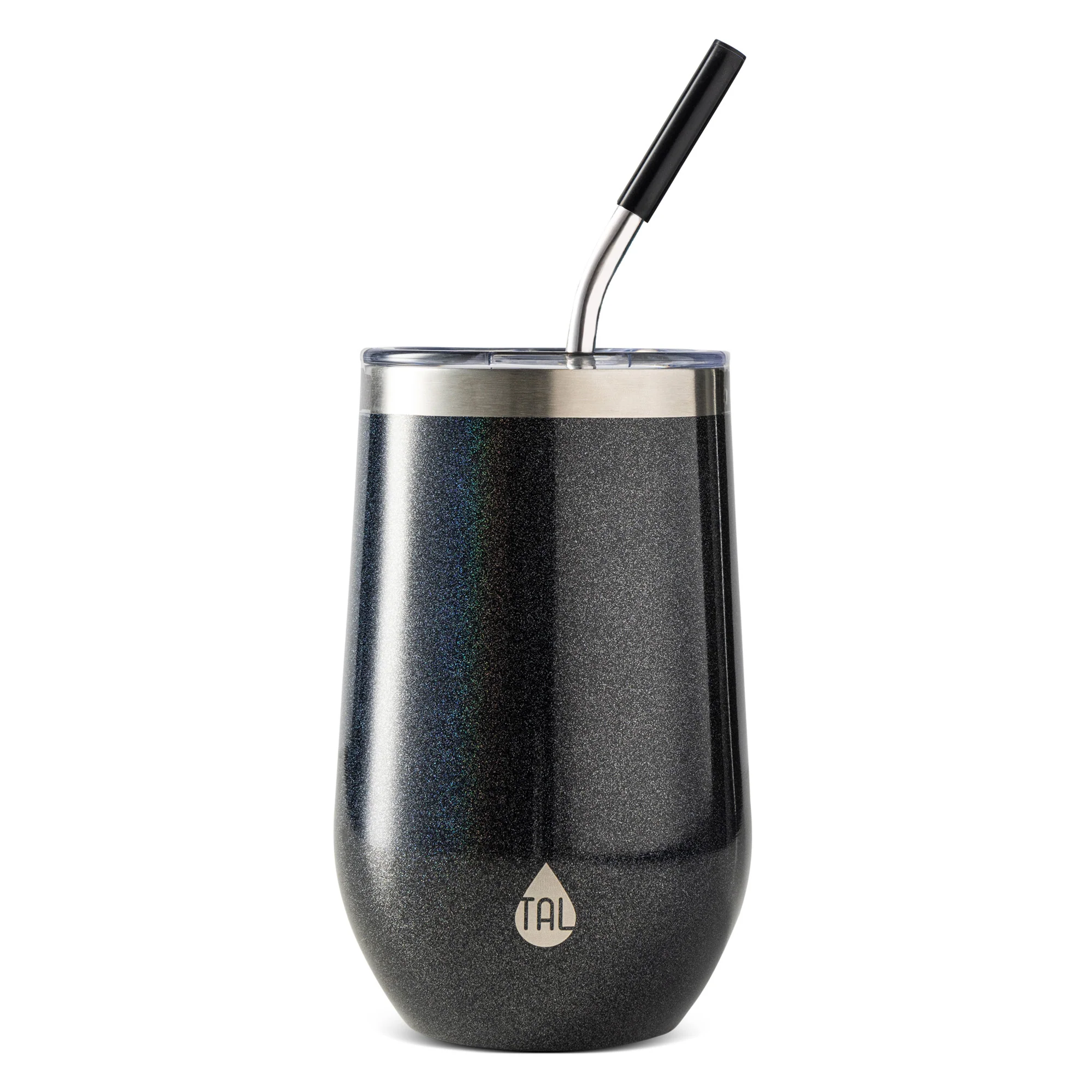 16oz Wine Tumbler - Black Shimmer