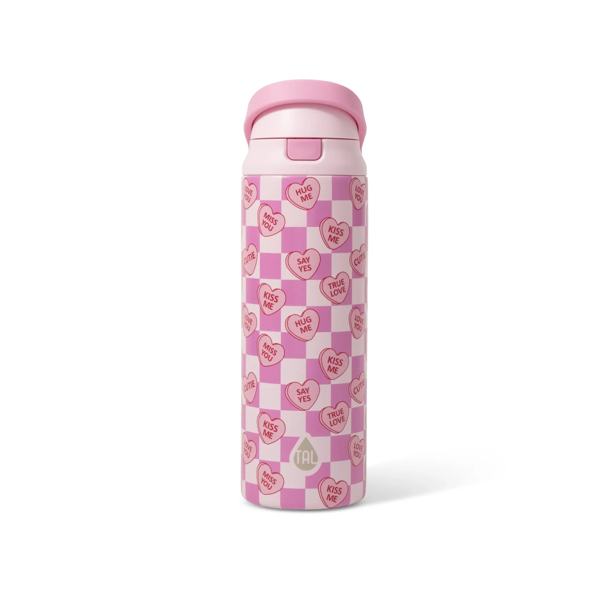 TAL Stainless Steel 2-in-1 Straw and Chug Water Bottle with Push Lid 24 fl oz, Candy