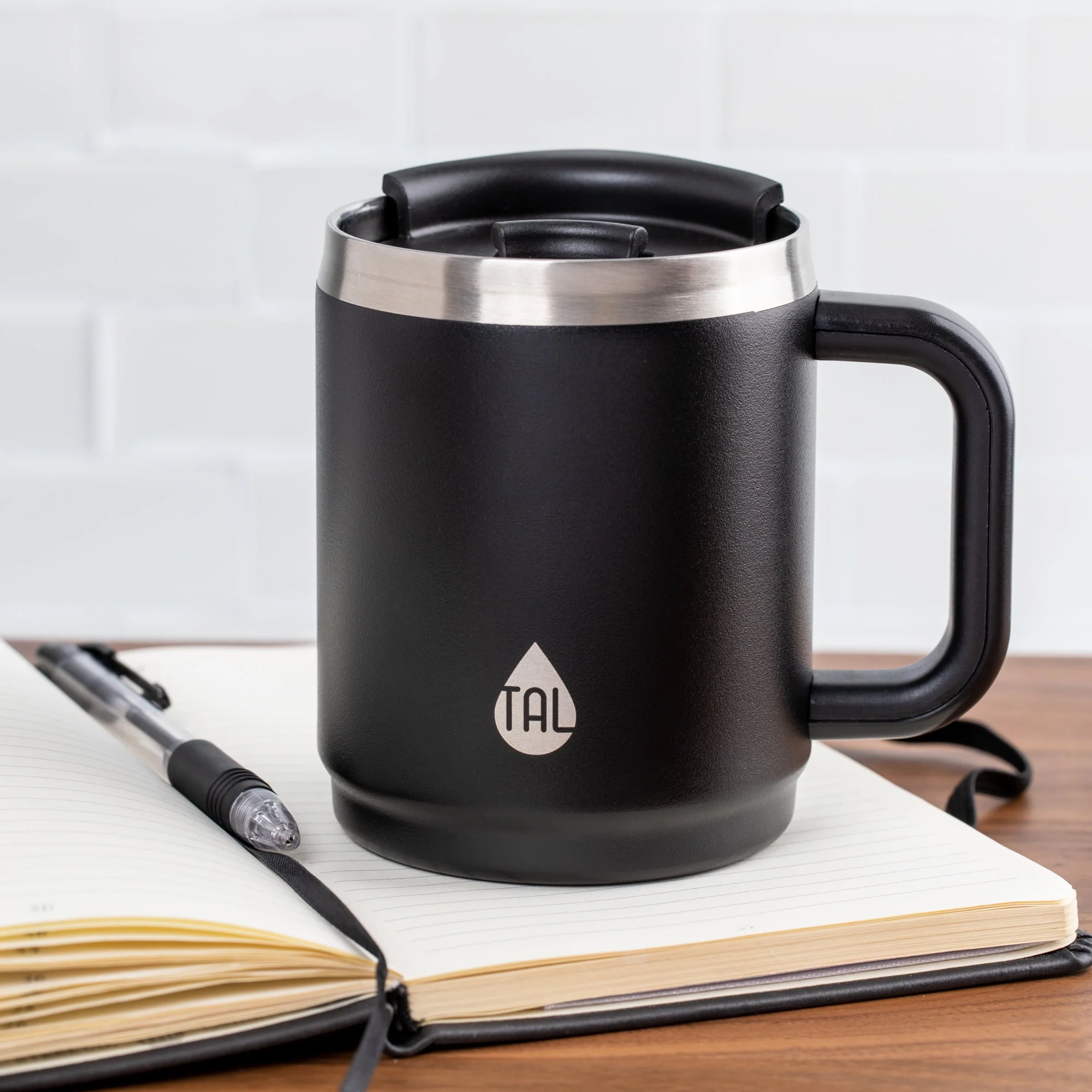 TAL Stainless Steel Boulder Coffee Mug 14oz, Black - Image 4