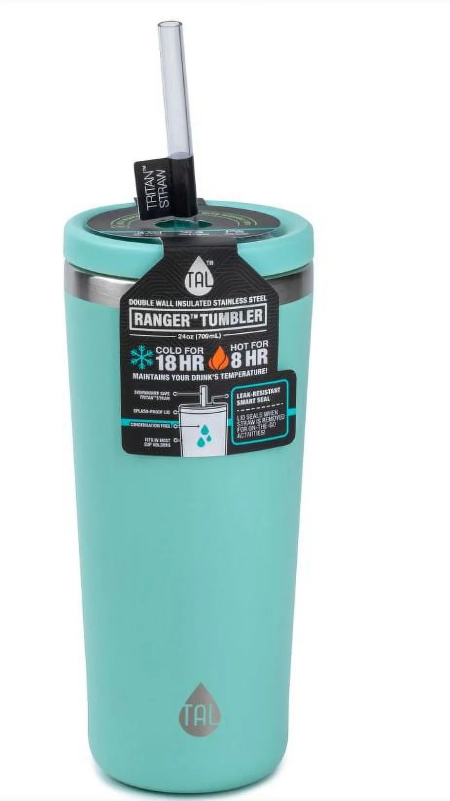 TAL Stainless Steel Ranger Tumbler Water Bottle 24 fl oz, Mint Green