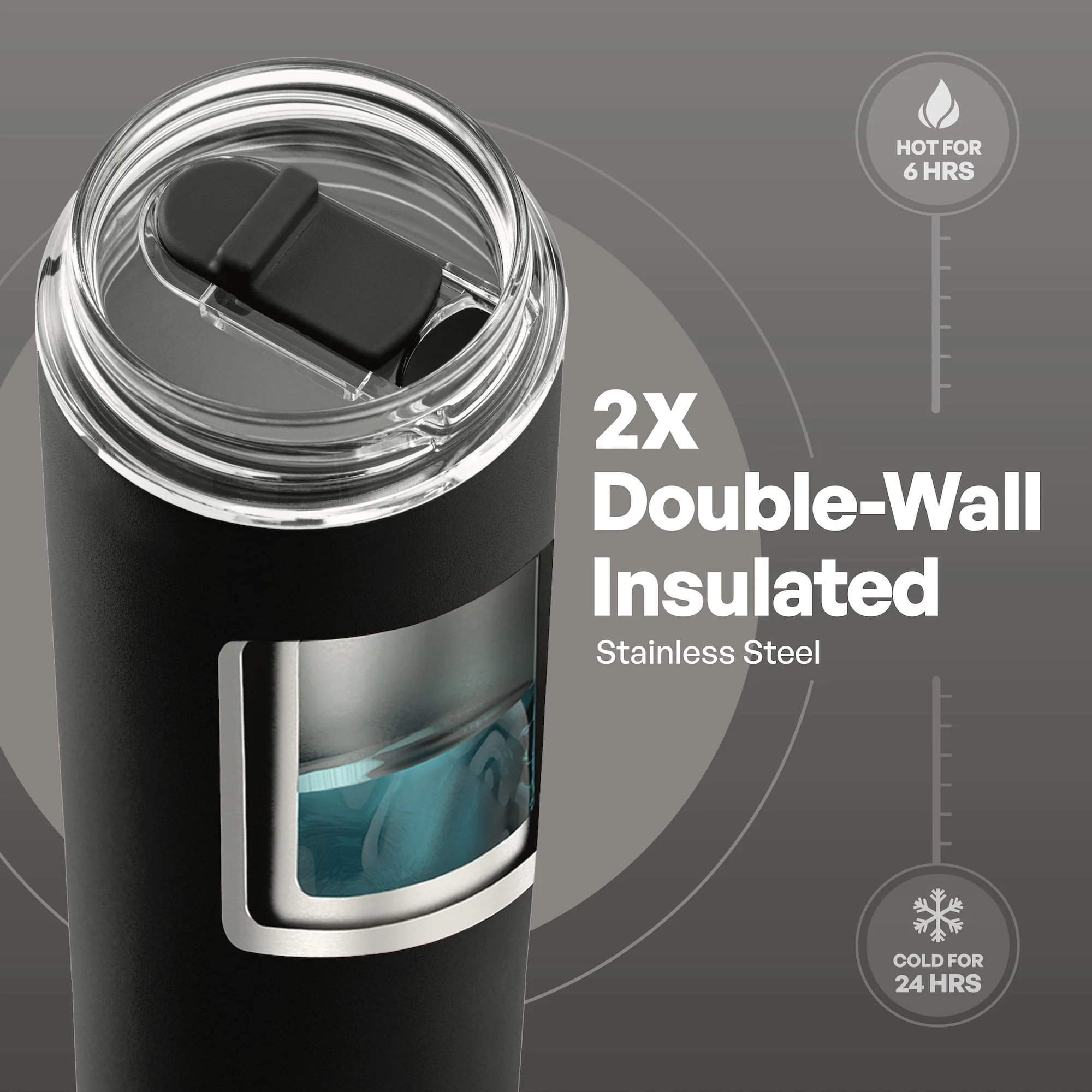 TAL Stainless Steel Tall Boy Tumbler 18 oz, Black - Image 3